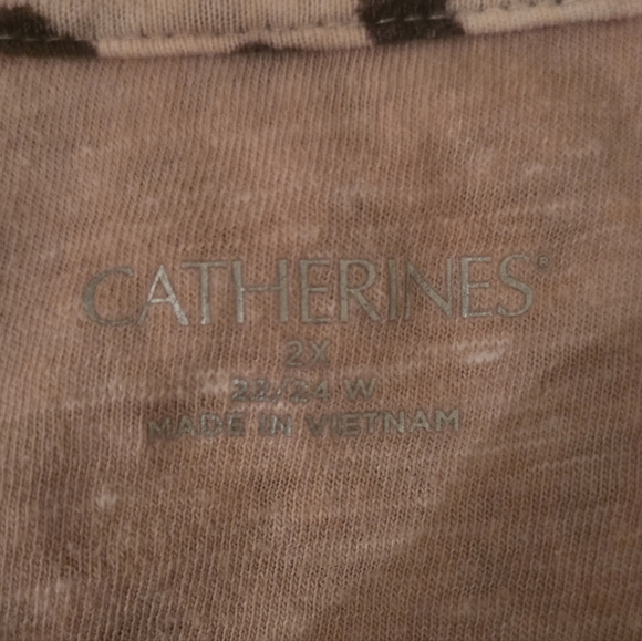 Catherines Animal Print 3/4 Sleeve Fall Comfy Top 2X - Picture 3 of 5